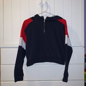 Navy Cropped Sweatshirt